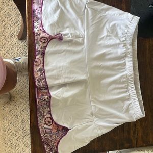 Denise cromwalll tennis skirt. White with purple